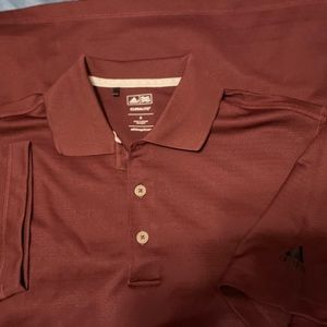 ADIDAS CLIMALITE SOLID GOLF POLO SHIRT MEN SMALL DARK MAROON RED EUC POLYESTER